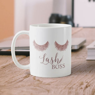Mug Rose Gold Eyelash Extensions Lash Boss Beauté
