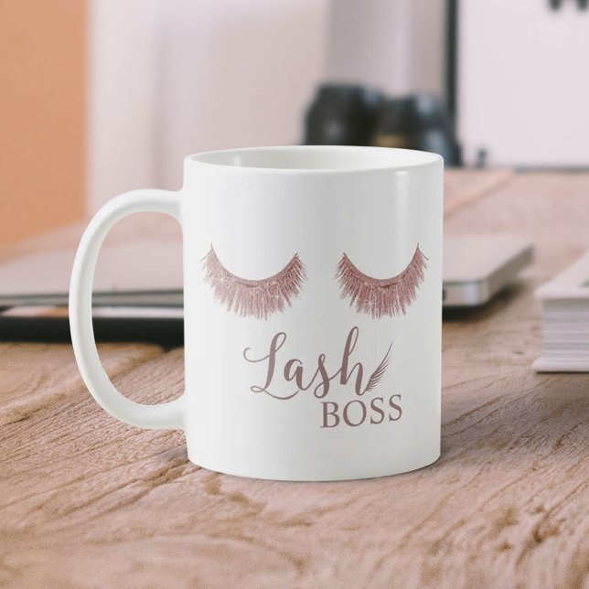 Mug Rose Gold Eyelash Extensions Lash Boss Beauté (Créateur téléchargé)
