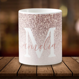 Mug Rose Gold Faux parties scintillant texturé ombre r