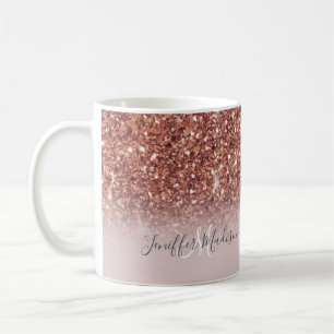 Mug Rose Gold Glitter Drips