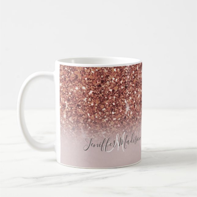 Mug Rose Gold Glitter Drips (Gauche)