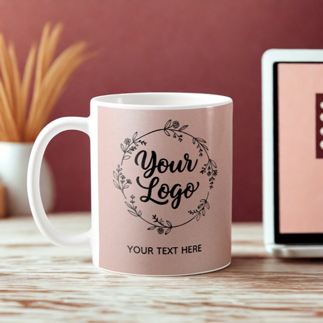 Mug Rose Gold Logo QR Code Website Marketing (Créateur téléchargé)