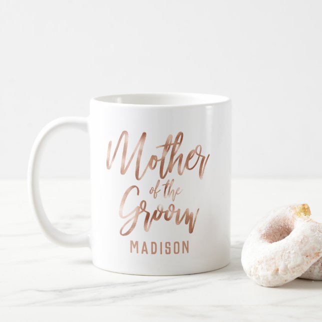 Mug Rose Gold Moderne Mariage Mère de la chambre (Avec donut)