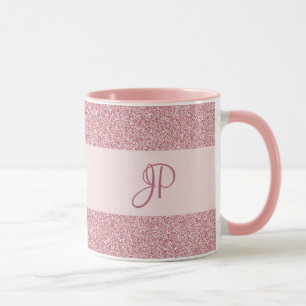 Mug Rose Gold Parties scintillant Look Modèle Monogra