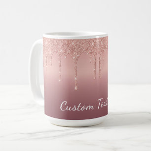 Mug Rose Gold Parties scintillant personnalisé Nom du