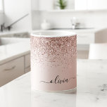 Mug Rose Gold - Parties scintillant rose pâle Nom du m<br><div class="desc">Or rose - Faux rose pâle Foil Parties scintillant étincelante métallique brossé Monogramme en métal Nom et coupe initiale de café ou de boug. Cela rend le cadeau parfait pour 16 ans, mariage, douche nuptiale, anniversaire, baby shower ou bachelorette pour quelqu'un qui aime le luxe glam et les styles chic....</div>