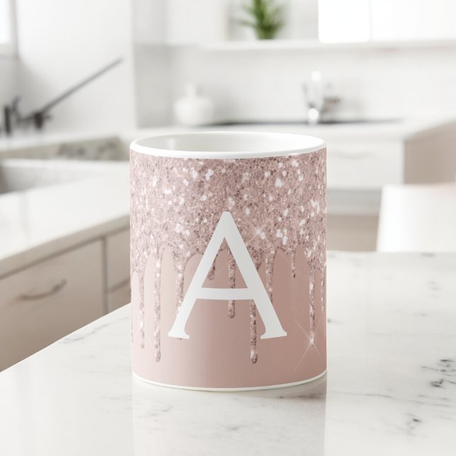Mug Rose Gold - Pink Sparkle Parties scintillant Nom d (Créateur téléchargé)