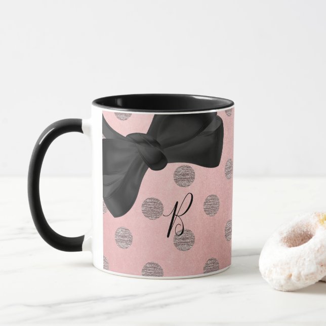 Mug Rose Gold Rose Clair Brillant Glamour Points Moder (Avec donut)
