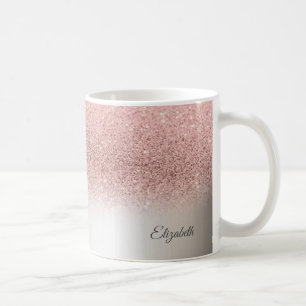 Mug Rose Gold Tendance Paillettes, Argent - Personnali