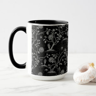 Mug Rose gothique et Motif osseux