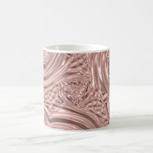 Mug Rose gravé métallique look élégant victorien