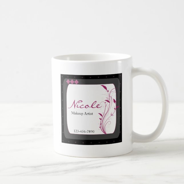Mug Rose gris de noir moderne de grand style (Droite)