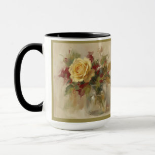 Mug "Rose jaune unique dans un vase en verre"
