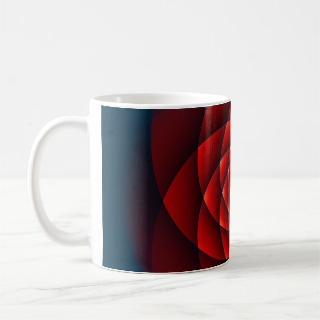 Mug Rose Kaleidoscope rouge + votre idée (Gauche)