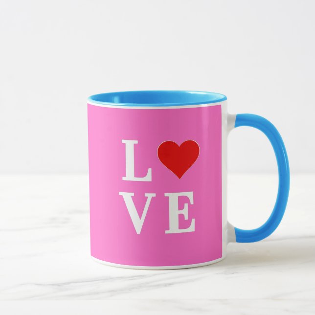 Mug Rose LOVE Élégant élégant (Droite)