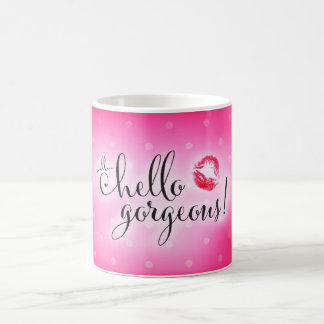 Mug Rose magnifique de 311 puits bonjour avec des