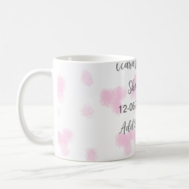 Mug Rose mignon baby shower aquarelle moderne dat (Gauche)