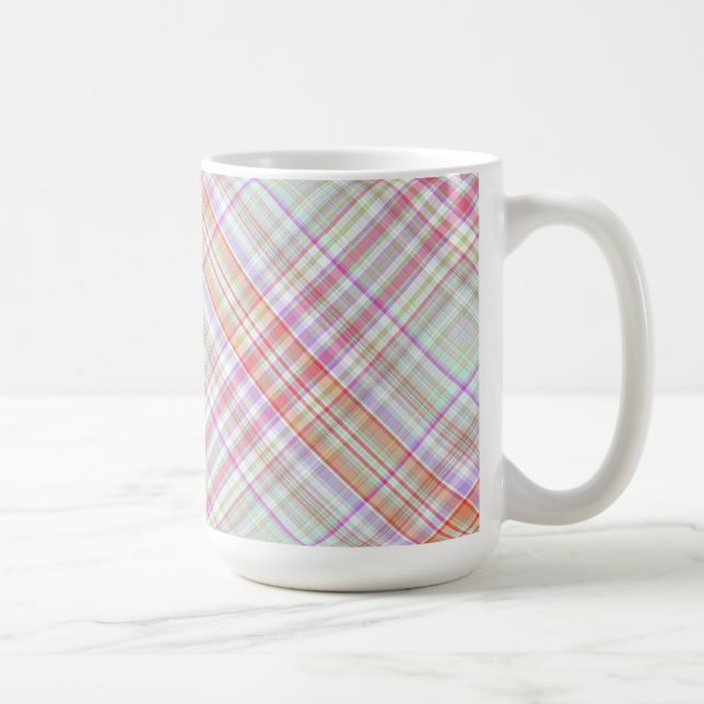 Mug Rose 'n vert Plaid géométrique (Droite)