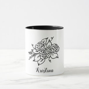 Mug Rose noir avec nom