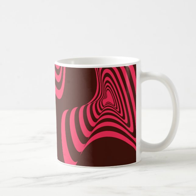 Mug Rose, optique, tendance, forme géométrique abstrai (Droite)