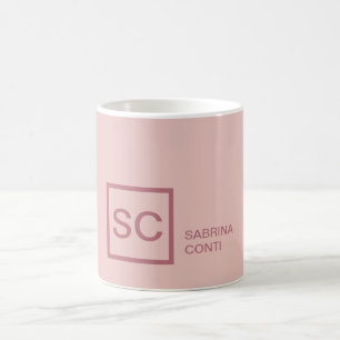 Mug Rose or couleur professionnelle girly nom monogram