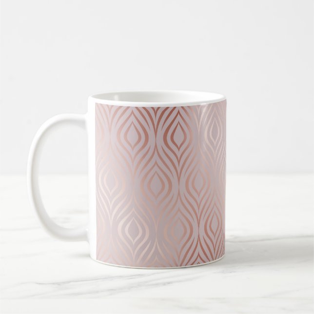 Mug Rose or géométrique motif transparent (Gauche)