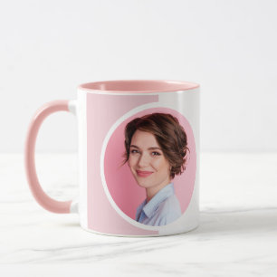 Mug Rose Pâle Blanc Photo MUA Élégant Café