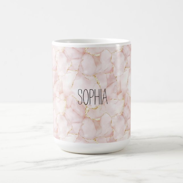 Mug Rose Pâle Doré Pétales De Fleur Rose (Centre)