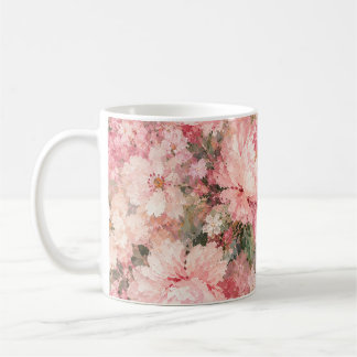 Mug Rose Pâle Romantique Fleur de pivoine Décoration d