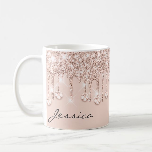 Mug Rose Parties scintillant Lecteurs Cristaux Poudre  (Gauche)