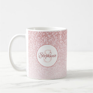 Mug Rose Parties scintillant or Blush Ombre rond Monog