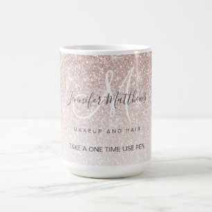 Mug Rose Parties scintillant Or Coiffeur Salon Sécurit