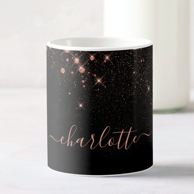 Mug Rose Parties scintillant Or Élégant Script glamour (Créateur téléchargé)