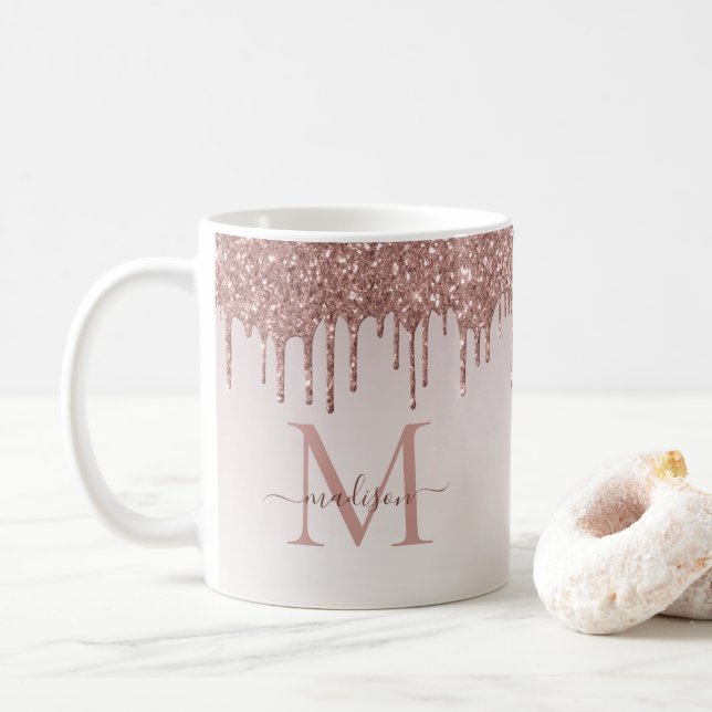 Mug Rose Parties scintillant or  gouttes étincelante M (Avec donut)