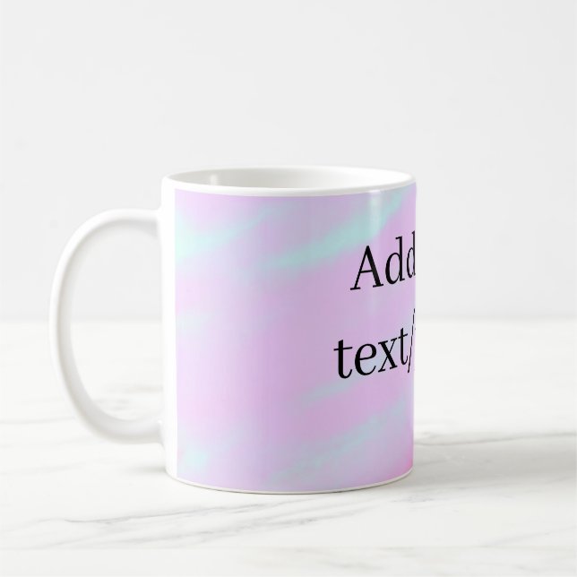 Mug Rose pastel vert ajouter photo texte aquarelle rét (Gauche)