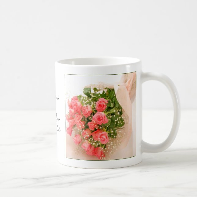 Mug Rose Personnalisé Modèle de pâte à café (Droite)