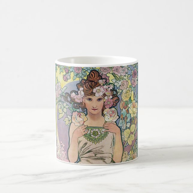 Mug Rose (quatre fleurs), Alphonse Mucha (Centre)