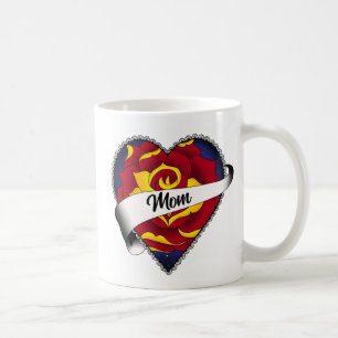 Mug Rose rempli de coeur maman tatouage