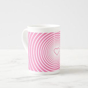 Mug rose romantique avec coeur