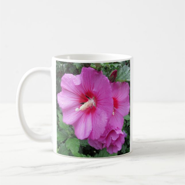 Mug Rose rose De Sharon Raindrops Pétales Photo (Gauche)