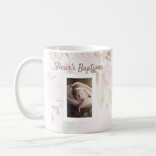 Mug Rose rose floral fille Baptême