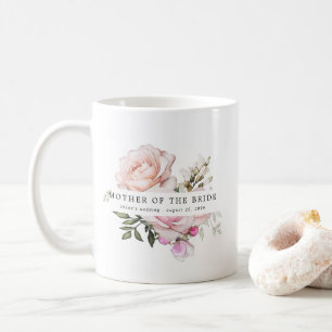 Mug Rose rose pâle mère florale de la mariée
