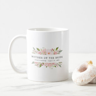 Mug Rose rose pâle mère florale de la mariée