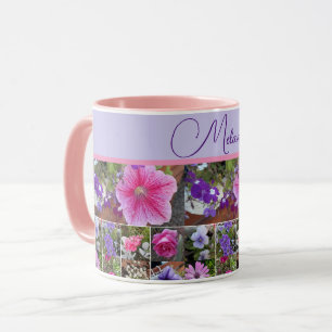 Mug Rose rose Pétunia Fleurs Floral Personnalisable