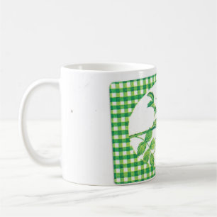 Mug Rose rose vintage gingham vert Cottagecore floral