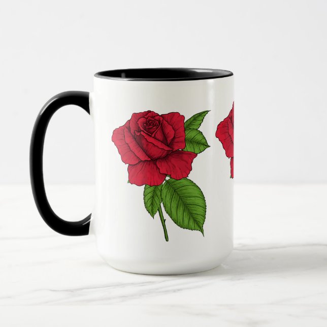 Mug Rose rouge 2 (Gauche)