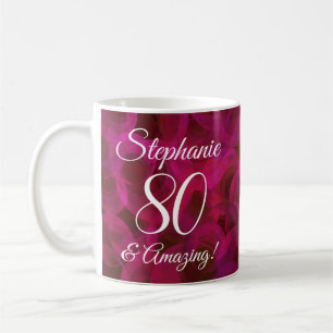 Mug Rose rouge Abstraite 80 et anniversaire Extraordin