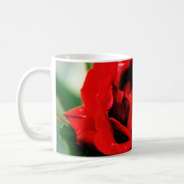 Mug Rose rouge avec gouttes de ragoût (Gauche)