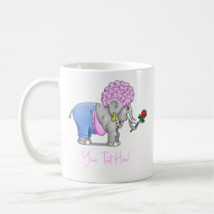 Mug Rose rouge d'éléphant pour la Saint-Valentin