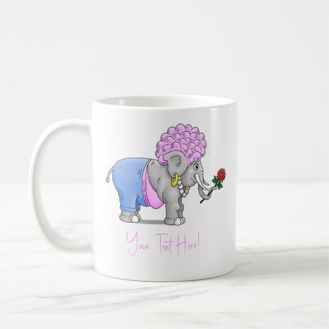 Mug Rose rouge d'éléphant pour la Saint-Valentin (Gauche)
